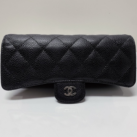 Chanel Classic Black Quilted Caviar Leather Long Flap Wallet - Picture 3 of 11